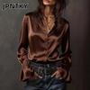 JPNTKY Women's Fashion Casual Solid Color Print Long Sleeve O-Neck Blouses & Shirts