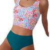 European & American Women's High-Waist Backless Print One-Piece Swimsuit