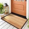 Wooden Welcome Entrance Doormat Washable Outdoor Indoor Carpet Rug for Home Decoration Floor Mat for Front Door Hallway Bathroom