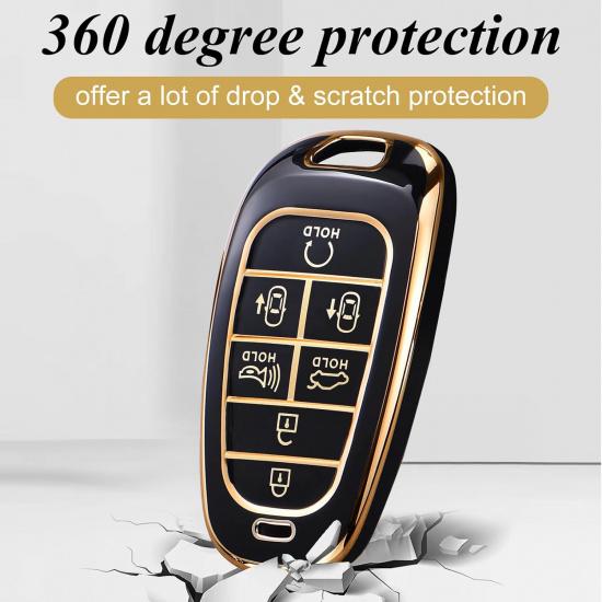 for Hyundai Key Fob Cover with Keychain, Premium TPU Key Case shell for 2024   Hyundai Sonata, Santa Fe, Nexo, Tucson Remote Smart Car Key Fob