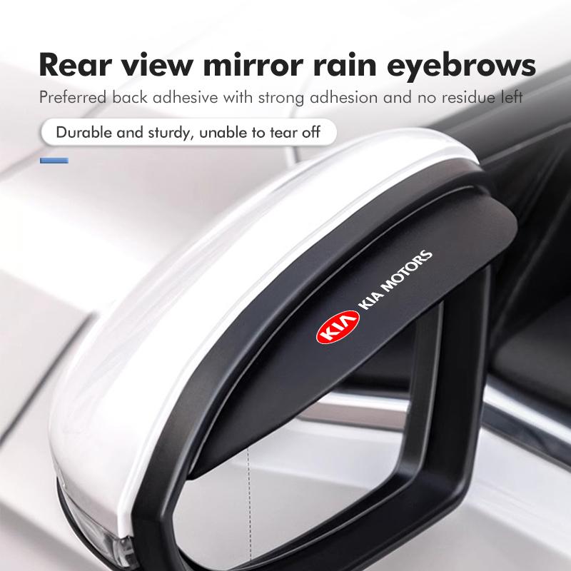 For KIA 2pcs Car Rain Eyebrow Rearview Mirror Visor Shade Rain Cover Rear View Accessories Cerato Proceed Stonic Picanto Sorento