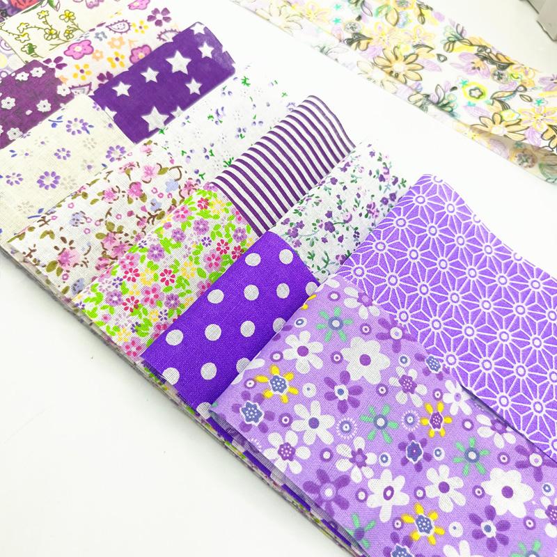 40 Pieces/Set Precuts Fabric 6.5x50CM Quilt Sewing DIY Jelly Rolls Purple Style Plain Weave Cotton Strip