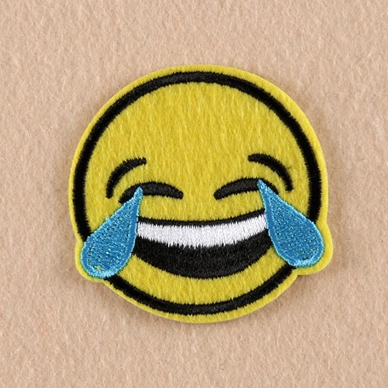 8Pcs Emoji Expression Emboidery Patches Patch Exaggerated Fabric Applique Ornaments Accessories 6.2x