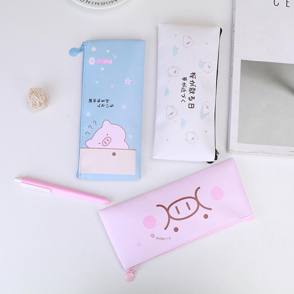 Cartoon Potloodtas Etui Pouch Houder Ritssluiting Student Opbergtassen Schrijfwaren Organizer Schoolkantoorartikelen