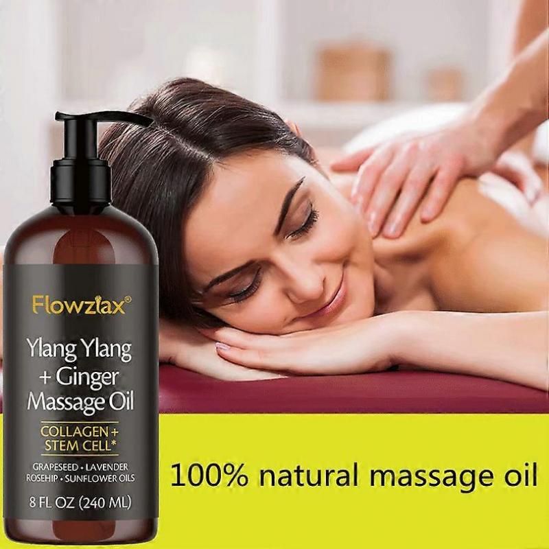 Anti-Cellulite Massage Oil Infused with Collagen & Stem Cells - Natural Cellulite & Stretch Mark Treatment - Firming Body Massage Oil, Smooth & Improv