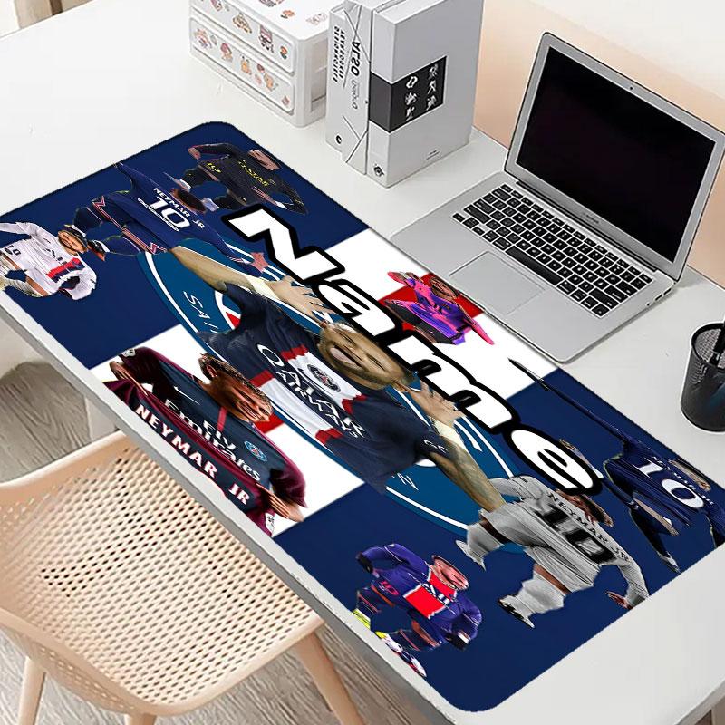 Custom Name Personalized Neymar Jr Pattern Mousepad, Laptop PC Desk Mat, Decorative Desk Mat for Home Keyboard Pad Gift