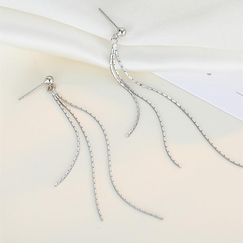 Fangxing Long Line Tassel Earrings for Women, with A Simple, Fashionable, Versatile and Super Fairy Cool Style