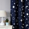 1pc Star and Moon Blackout Curtains, Modern Light-Filtering Drapes with Gilding Technology, Thermal Insulating, Protective, Darkening for Living Room