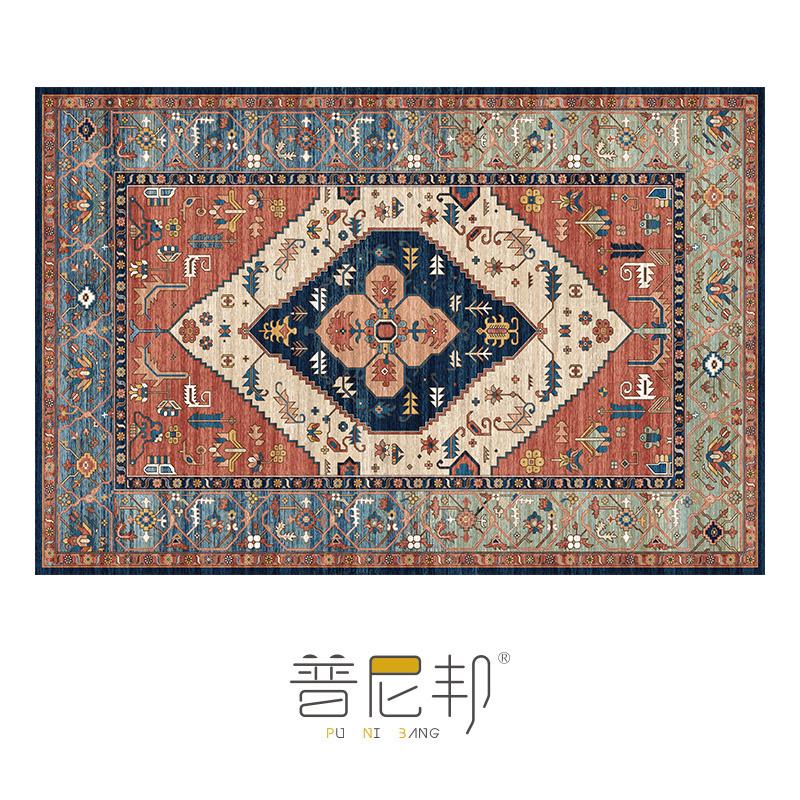 American Moroccan Bedroom Decor Bedside Carpet Washable Carpets for Living Room Nordic Ethnic Lounge Rug Soft Non-slip Floor Mat