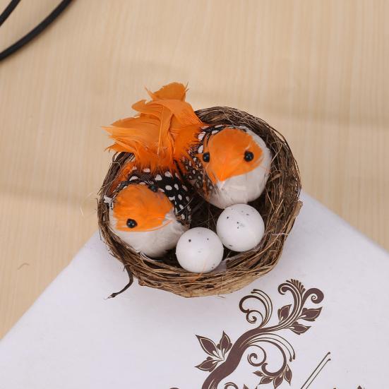 1 Set Nido de Pájaro Artificial Aspecto Realista Espuma Ecológica Manualidad Creativa Estatua de Pájaros Nido de Pájaro Falso para el Hogar