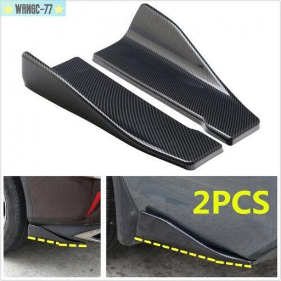 Carbon Fiber Car Accessories Bumper Spoiler Look Rear Splitter Diffuser Lip 2Pcs