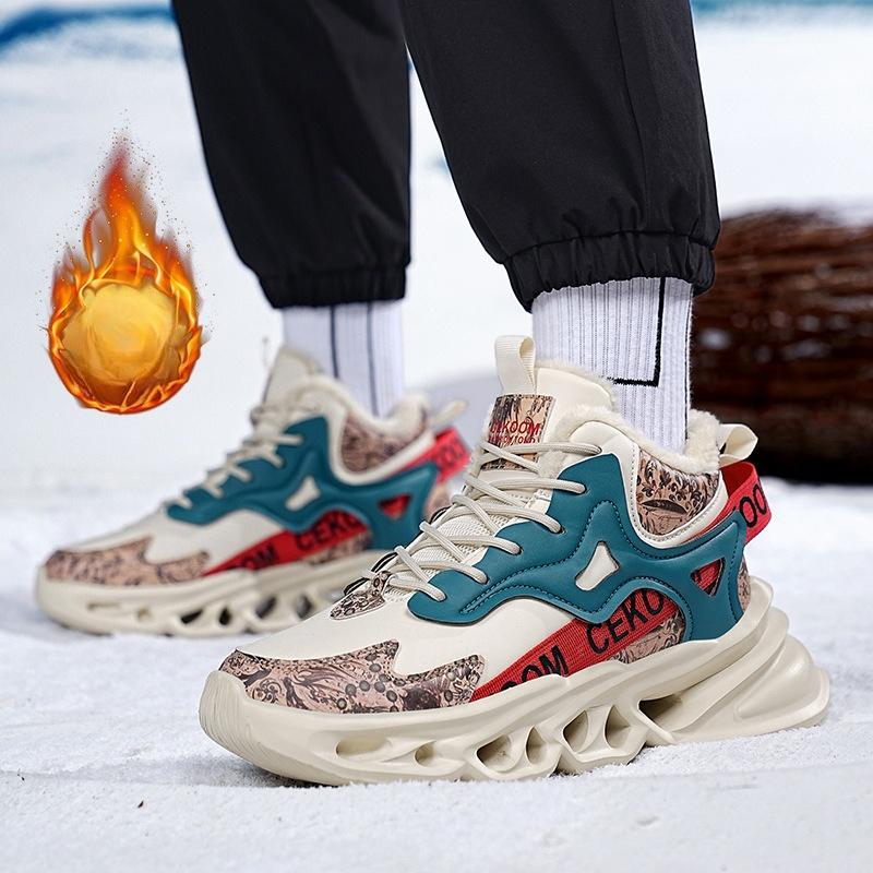 high-top men's large size padded padded thickened winter warm padded lining non-slip hiking leisure sports old dad shoes tide shoes