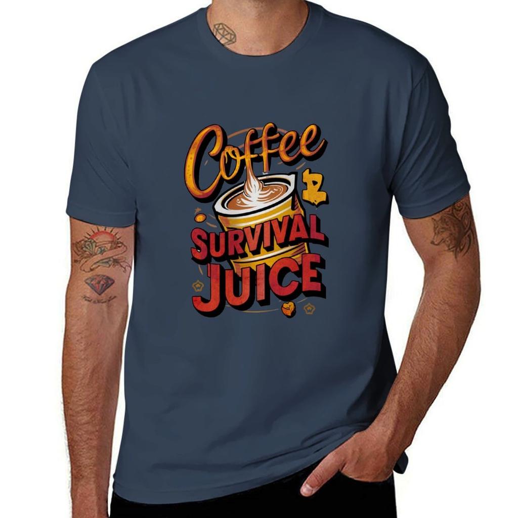 Coffee Survival Juice Coffee Lover Gift Funny Quote Birthday T Shirt Tshirt Tee Tshirt Lightweight Casual Summer Tshirt