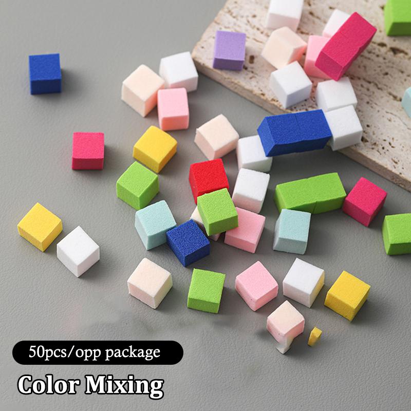 

50/100 шт. Набор квадратных спонжей для нейл-арта, кисти для градиентного маникюра, дизайн гель-лаком, губка для ногтей, ручка для захвата, принадлежности для маникюра