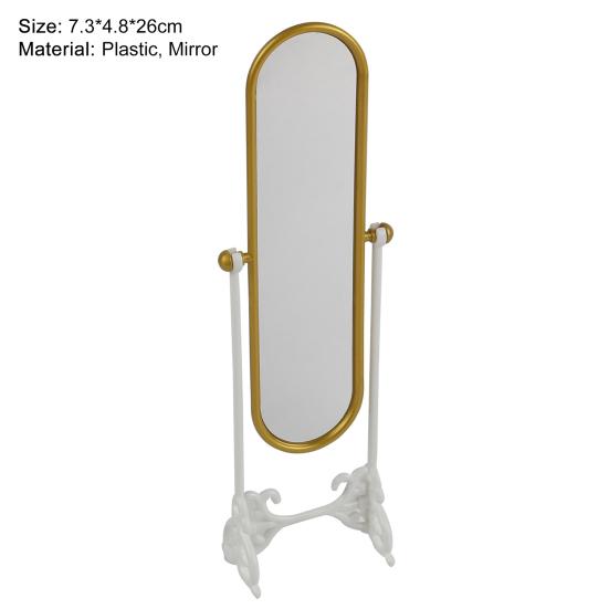 Miniature Mirror Lightweight Eye-catching Plastic Home Furnishings Dollhouse Mirror for Micro Landscape