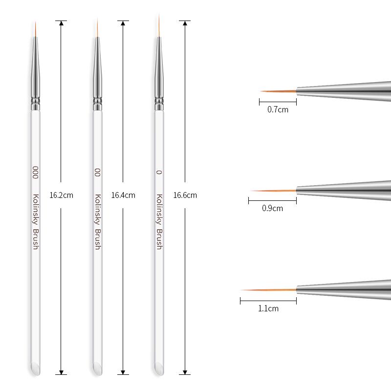 3 Pcs Gel Pen Brush Nail Art Brush Pen Dotting Drawing Paint Salon Tool Set