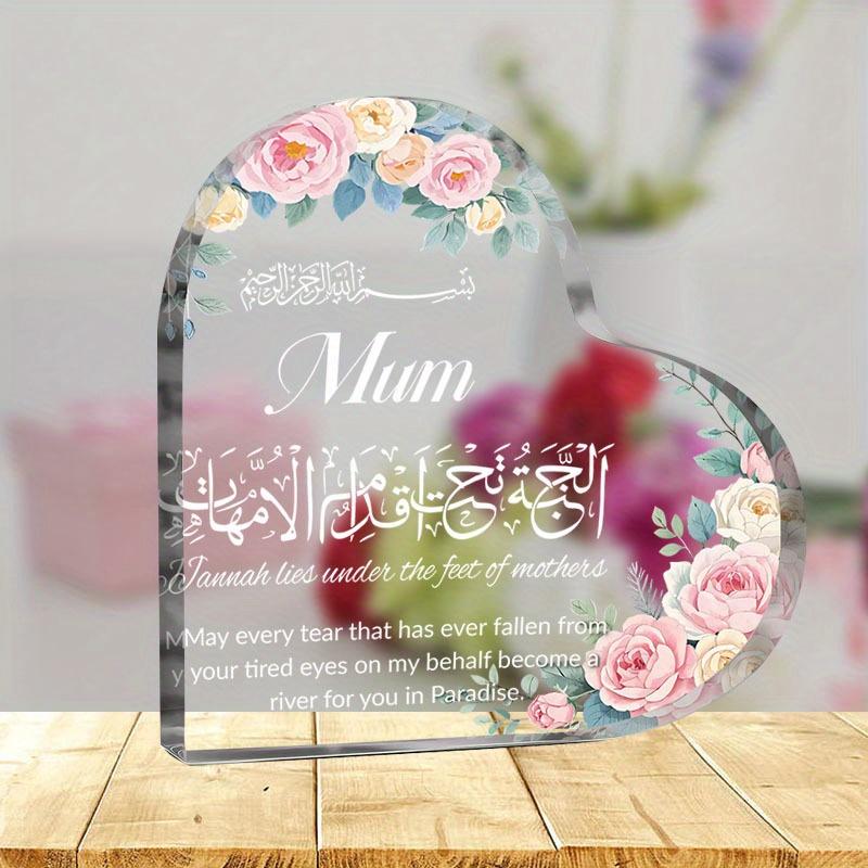 Подарок на День матери, Трогательный подарок на день рождения для мамы, Уникальный розовый цветочный знак, Подарки для вечеринки, Настольные украшения для домашнего офиса, Детские комнаты, Домашний стол Гостиная 10*10cm