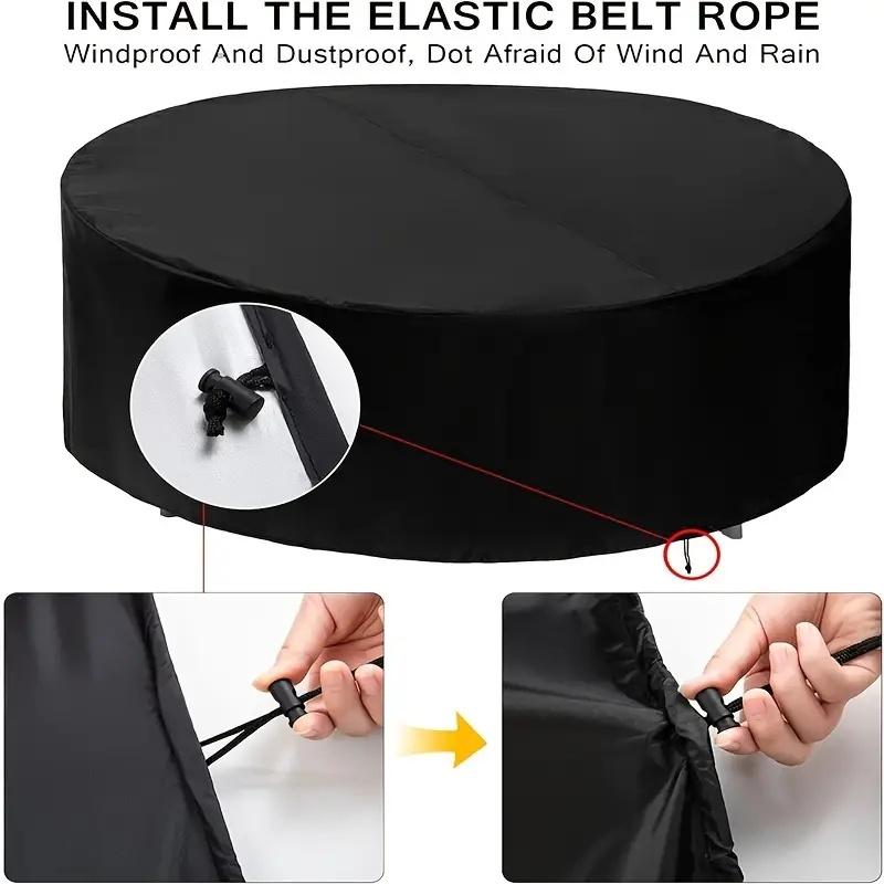 

All-Weather Table Cover Compatible with Round Dining Tables, Patio End Tables, Picnic Tables, and Round Patio Coffee Tables 128x71cm