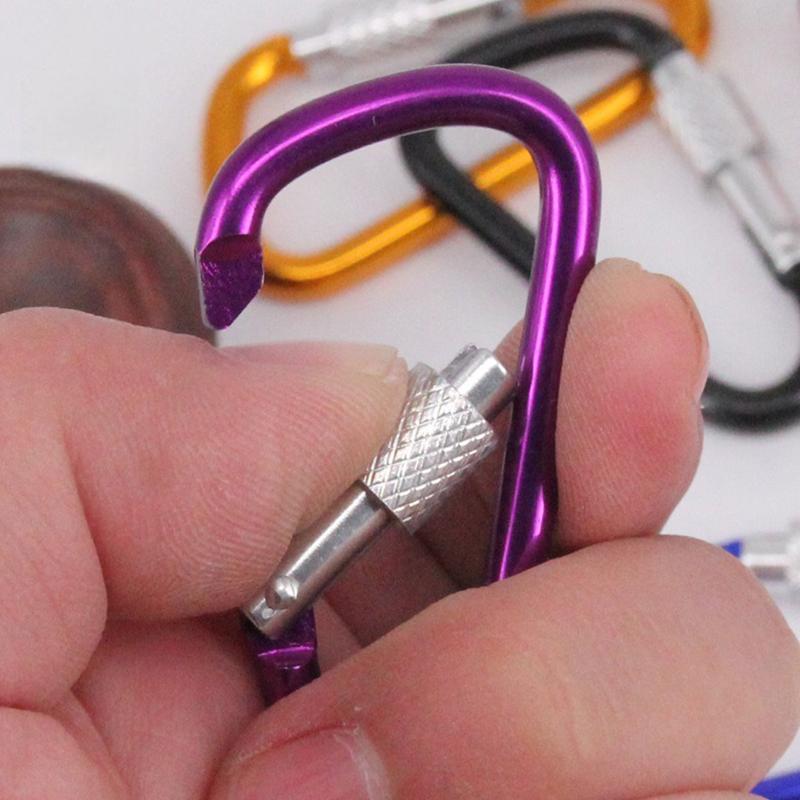 6PCS/Pack Colorful Aluminum Alloy Carabiner 7 Colors Available Key Chains Carabiners for Camping Hiking Travel Outdoor Tools ZYF