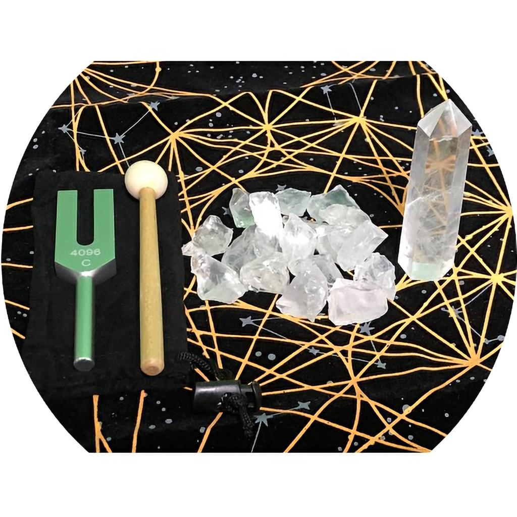 KUROP Crystal Tuner, 4096Hz, Tuning Fork, Natural Quartz Crystal, for Purification (Purification SetCard Not Included)