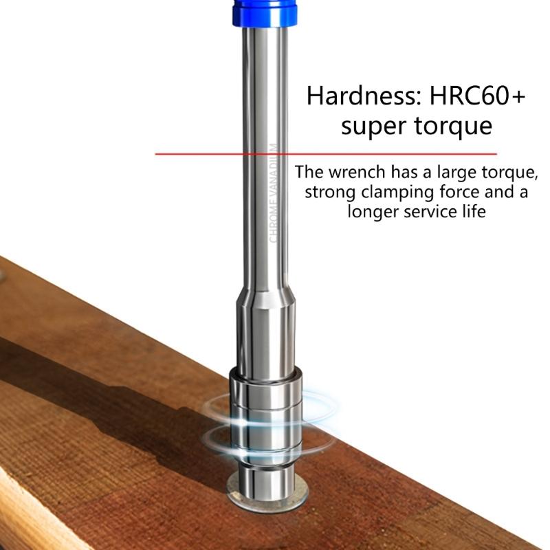 Rotating T Handle Wrenches with Sliding Levers and Interchangeable Heads for 1/2 3/8 1/4 Socket Solid High Carbon Steel