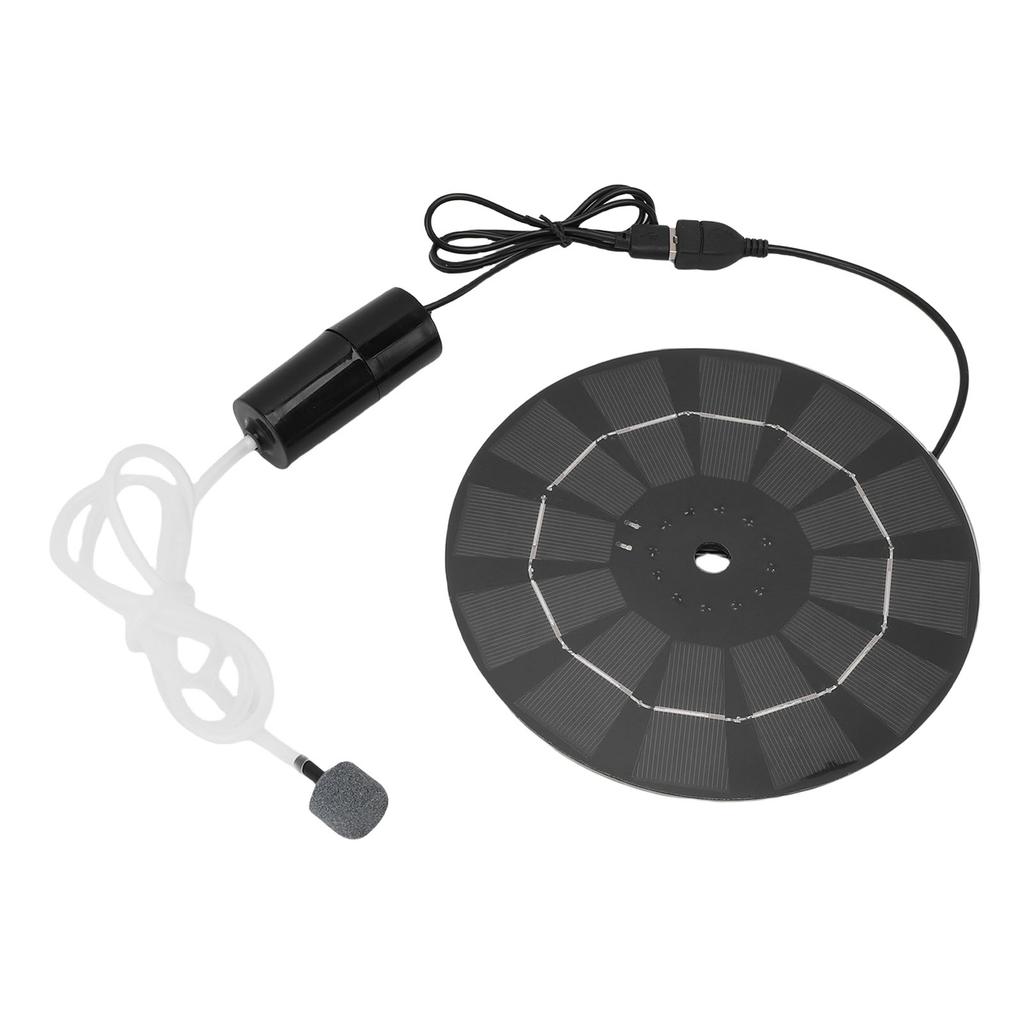 Solar Aquarium Oxygen Pump, Energy Saving Low Noise Operating Monocrystalline Silicon Solar Fish Pond Aerator for Home(10W)