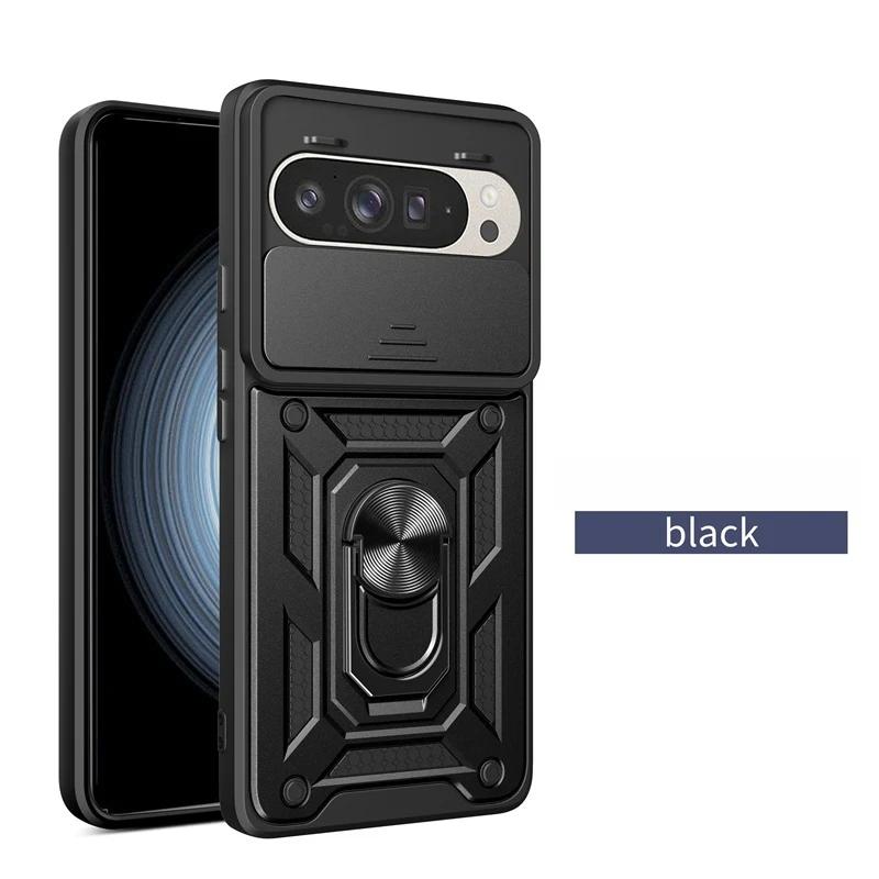 For Google Pixel 9 Pro 5G Case Armor Magnetic Holder Ring Bracket Shockproof Phone Case For Pixel 9 Pro XL 8A Lens Protect Cover