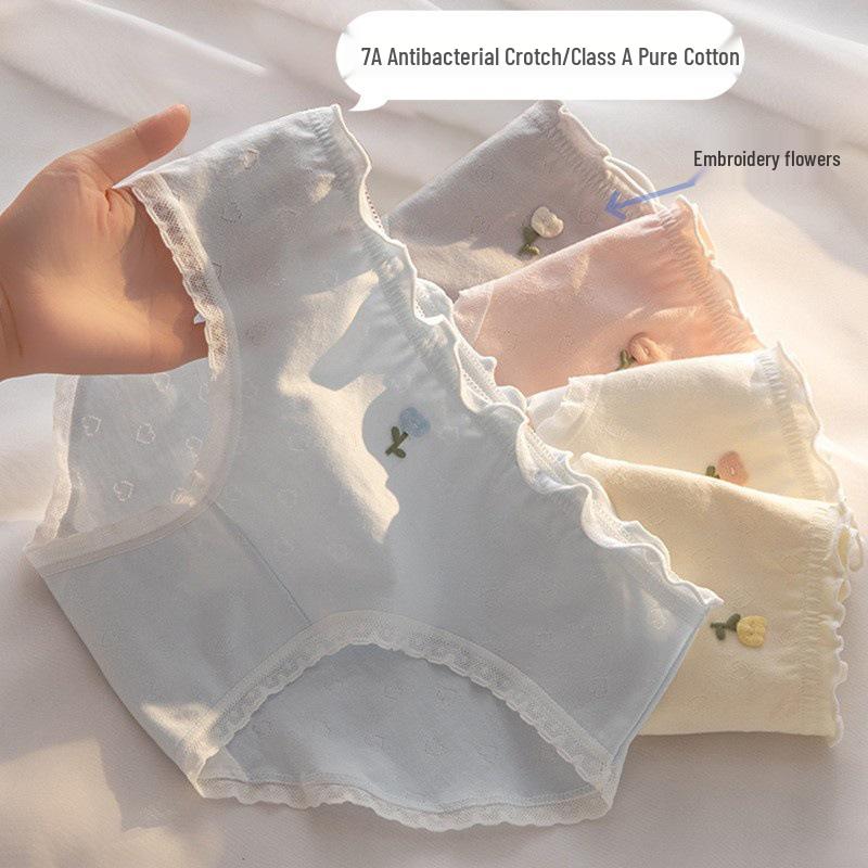 Plus Size Women's Cotton Cartoon Briefs - Breathable, Antibacterial, Comfortable, and Student-Friendly.
