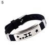 Herren-Horoskop-Armband aus Edelstahl mit Silikon-Armband und Verschluss