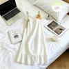 Flower Suspender Nightdress Solid Color Pajamas Women's Cloud Cotton with Chest Pad Summer Sweet Solid Color Simple Casual Loungewear
