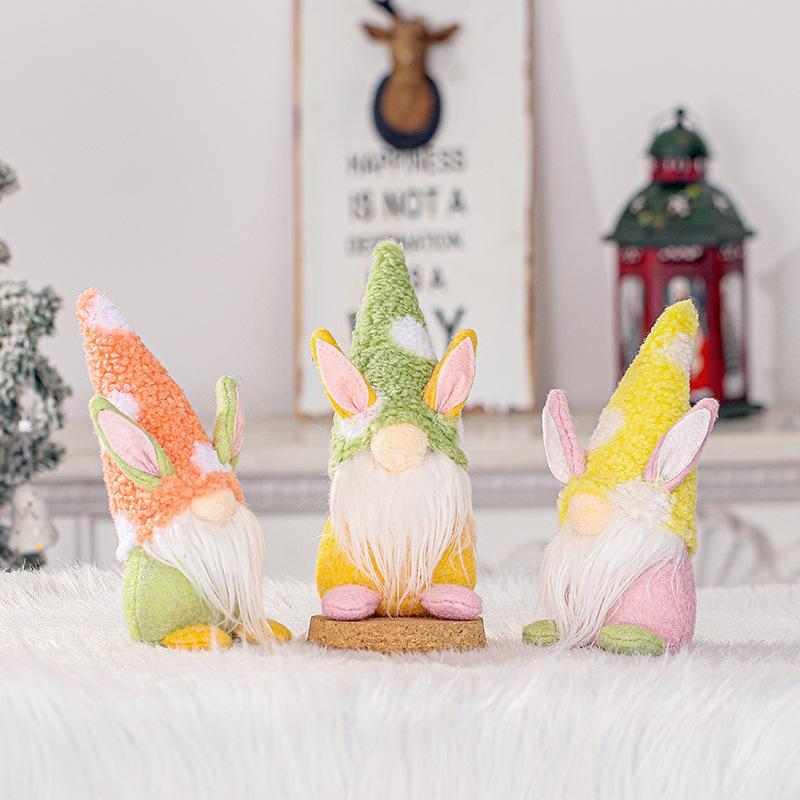 Easter Faceless Doll Ornaments Desktop Cartoon Rabbit Doll Decorations Holiday Decorations Scene Layout