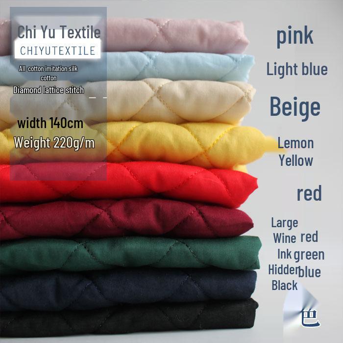 Thick Quilted Pure Cotton Fabric with Imitation Silk Lining for Winter Clothing