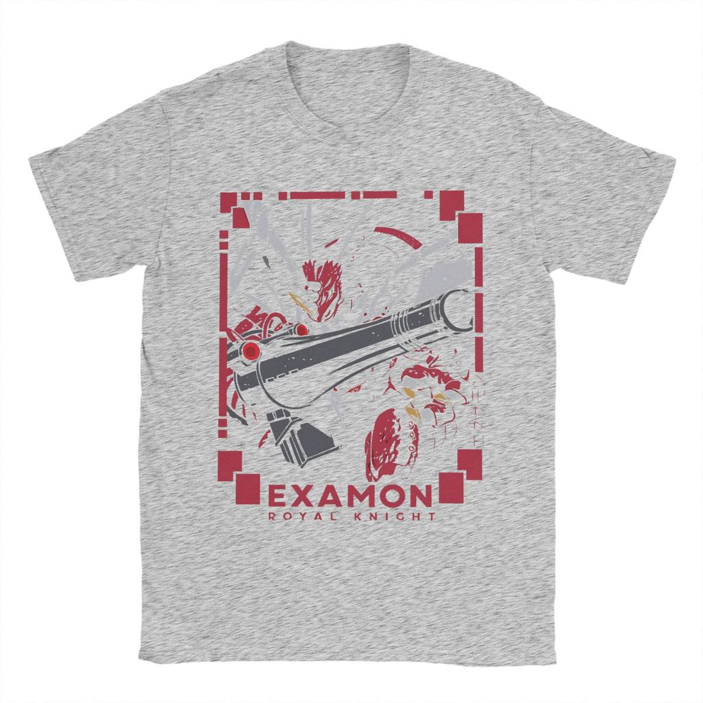 Vintage Digimon Royal Knight Examon Tshirts Men 100%Cotton Short Sleeve  Crewneck Summer Tops