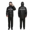 Motorcycle Rain Suit High Visibility 2Piece Windproof Waterproof Jacket and