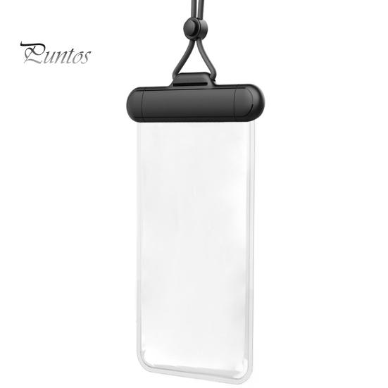 

Водонепроницаемый чехол для телефона с ремешком и сенсорным экраном. Прозрачный герметичный универсальный чехол для пляжного каякинга и плавания. Плавающий защитный чехол для мобильного телефона. чёрный