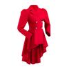 Red Medieval Swallowtail Coat Gothic Victorian Retro Cosplay Outfit for New Year