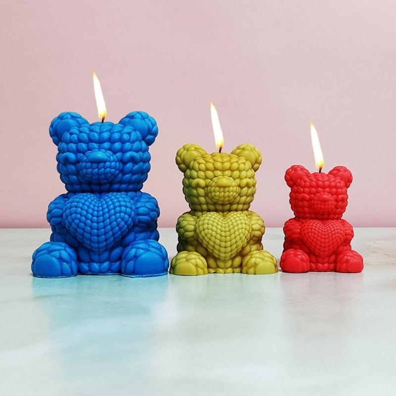 Bear Designs Candle and Home Decors Artistic Bear Shaped Silicone Mould for Crafters in Home Decoration Crafts