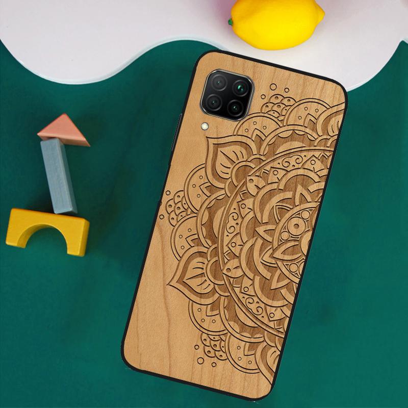 Mandala Floral Wood Case For Huawei P30 Pro P20 P40 Lite Nova 8i 3i 7i 11i 9 10 SE 5T Y60 Y61 Y70 Y90 Y91 Cover