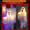 2/1pcs Halloween LED Glowing Ghost Hanging Lights, Horror Haunted House Props, Waterproof Indoor Outdoor Ornaments, Bar Home Party Decoration Supplies
