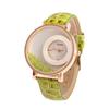 Funny Designed Quicksand Rhinestone Watch Round Dial Adjustable Faux Leather Strap Analog Quartz Special Lady Watches