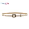 Cintura Sottile Decorativa Quadrata Dorata Retro per Vita con Abito Cintura Donna