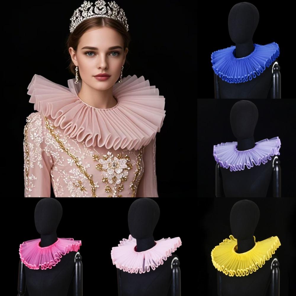 Detachable Shakespeare Neck Ruffled Collar Retro Court Aristocrat Ruff Collar  Collar Accessory