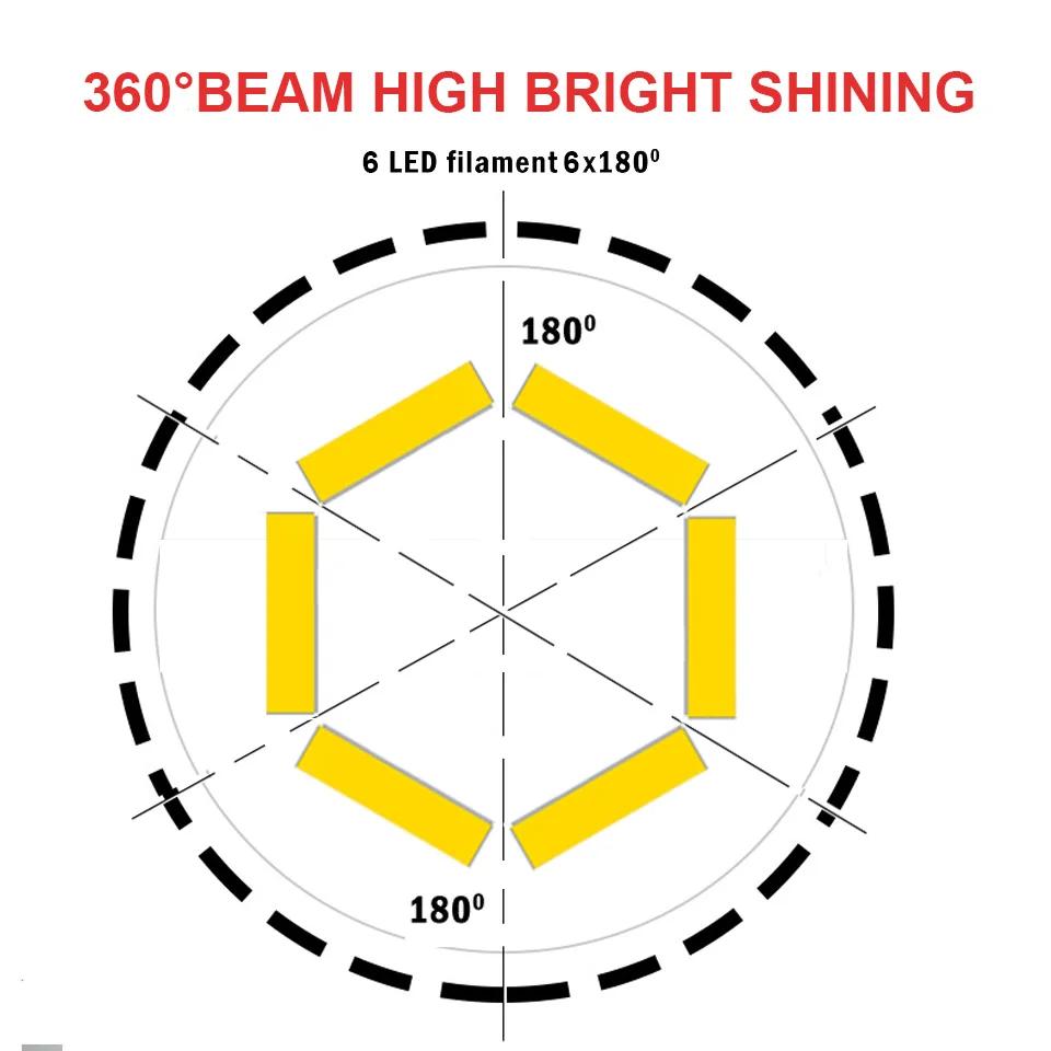 1pcs 6 Filament Super Bright Led 1156 X1 BA15S P21W Car Reverse Light Brake Bulb Lamp 12V Drop Shipping Supported