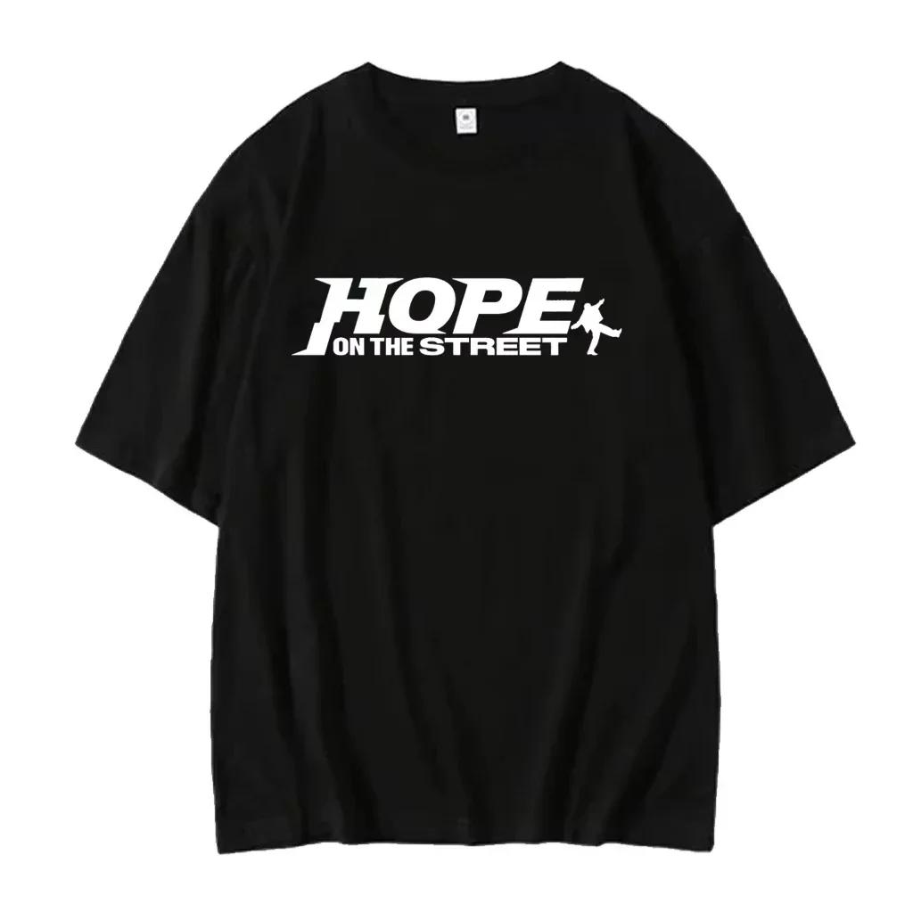 Hope on The Stage Street Kpop Fan Top Men Women T-Shirt J-HOPE LA World Tour Happy JIN Graphic Print O-Neck Summer Casual Tshirt