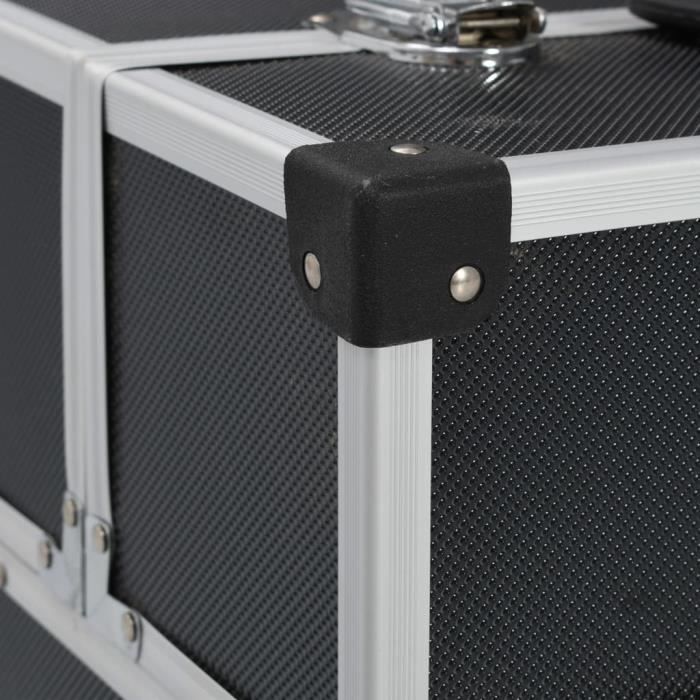 VidaXL Boîte à outils 43,5 x 22,5 x 34 cm Noir Aluminium