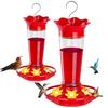 5 Feeding Ports Red Nectar Feeder with Hook Bird Feeder Hummingbird Feeder  Outdoor Hanging