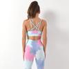 Fashion New Arrival Tie-Dye Seamless Yoga Clothes Suit Halterneck Yoga Bra Sports Intimates Yoga Pants Fitness Pants