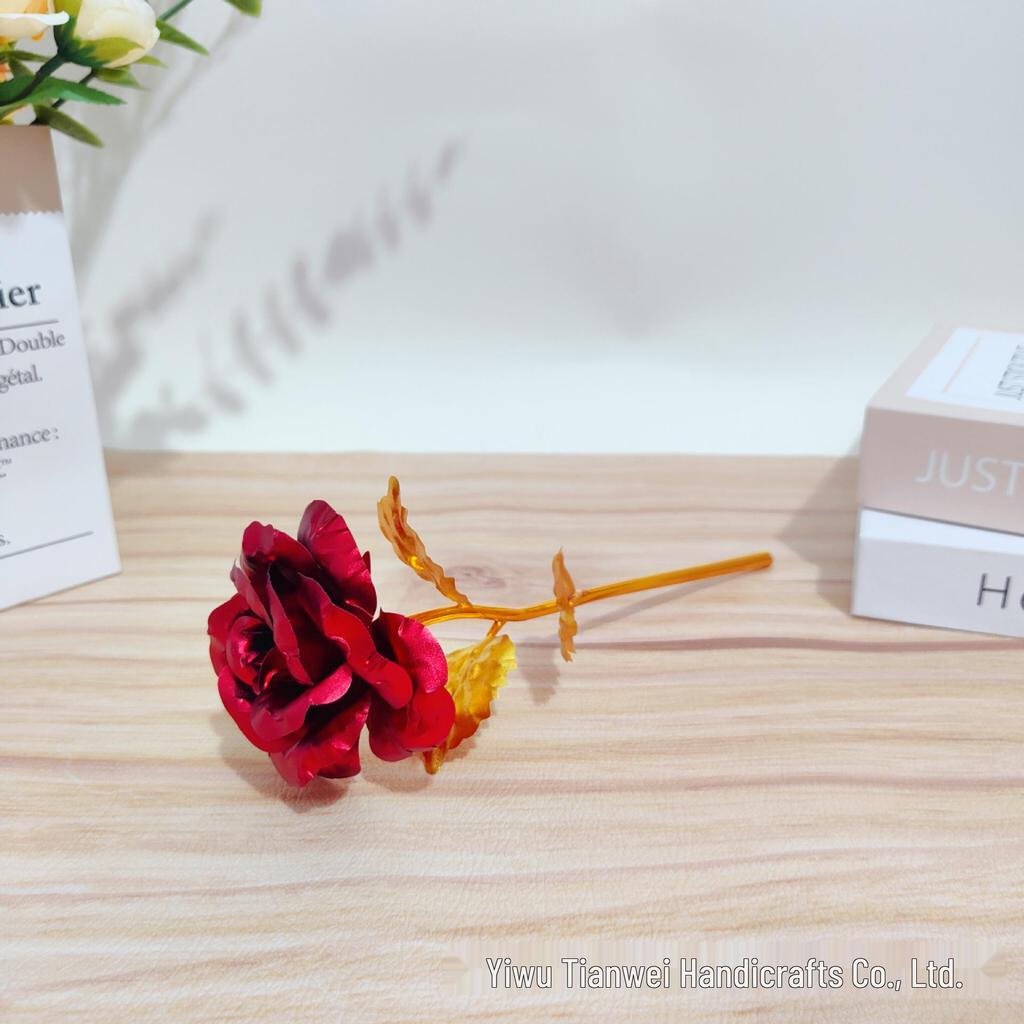 Set de Regalo Rosa de Lámina Dorada para el Día de la Madre, San Valentín, Qixi - Ideal para Mamá o Novia