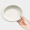 Skater Easy-Scoop Plate, Wood Grain Cream, Durable Plastic, Biomass-Based, Microwave and Dishwasher Safe, NPLS2B-A