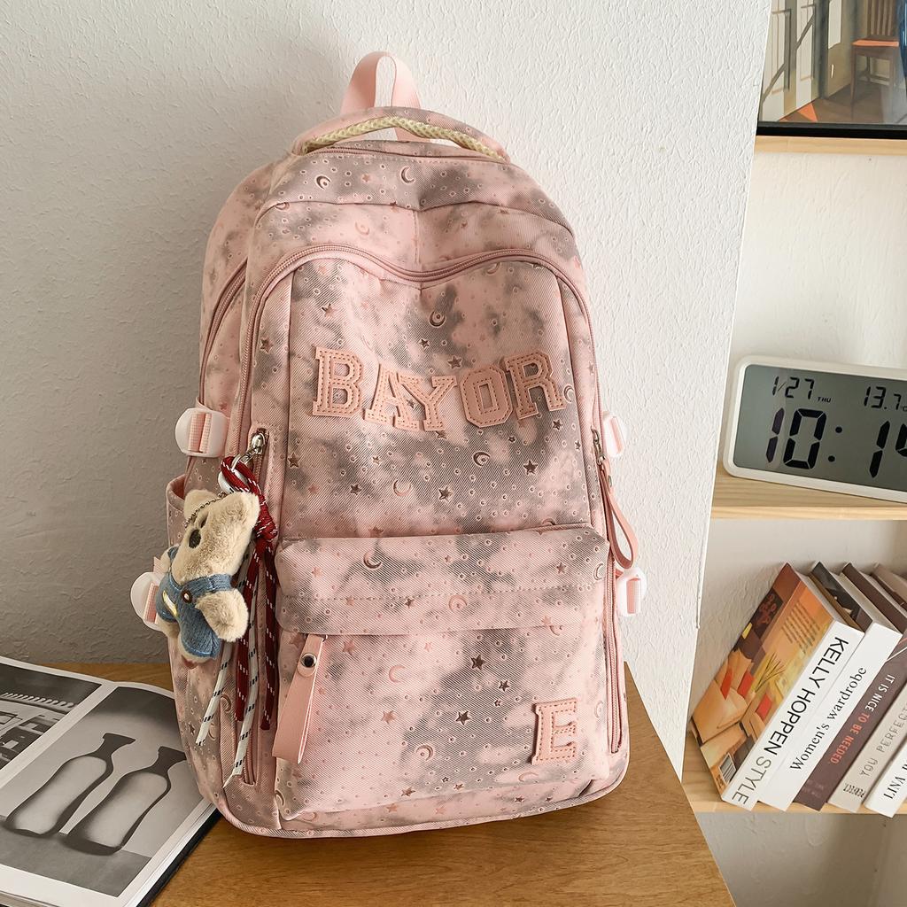 Schoolbag New 1011 High-value Schoolbag Women's High-value Ridge Protection Travel Backpack Simple Large-capacity Backpack